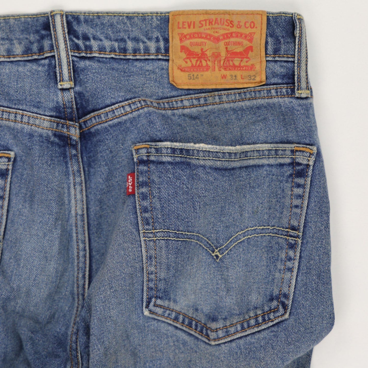 Levi's 514 Straight Fit Blue Jeans W31 L32 Cotton Denim Vintage