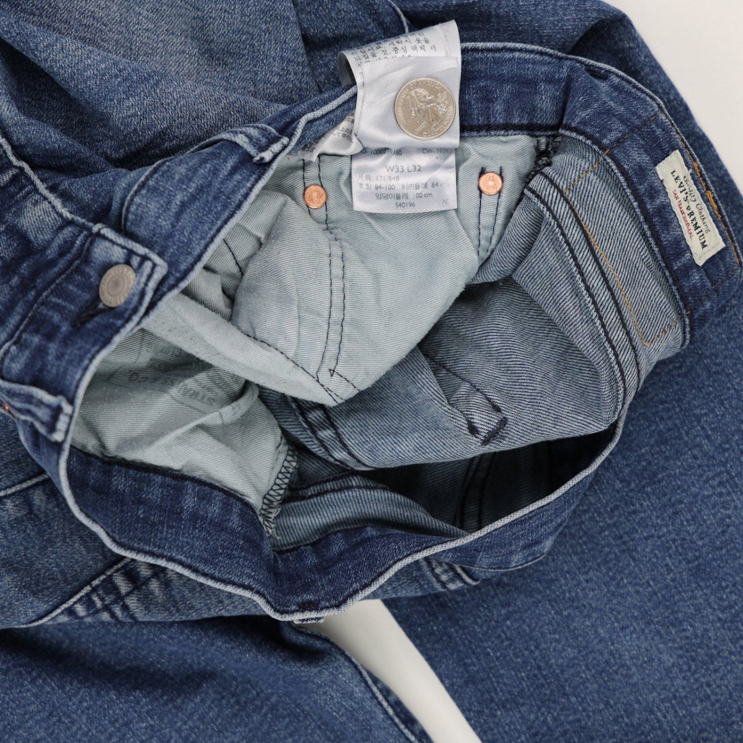 Levi's 502 Regular Taper Blue Jeans W33 L32 Cotton Mens