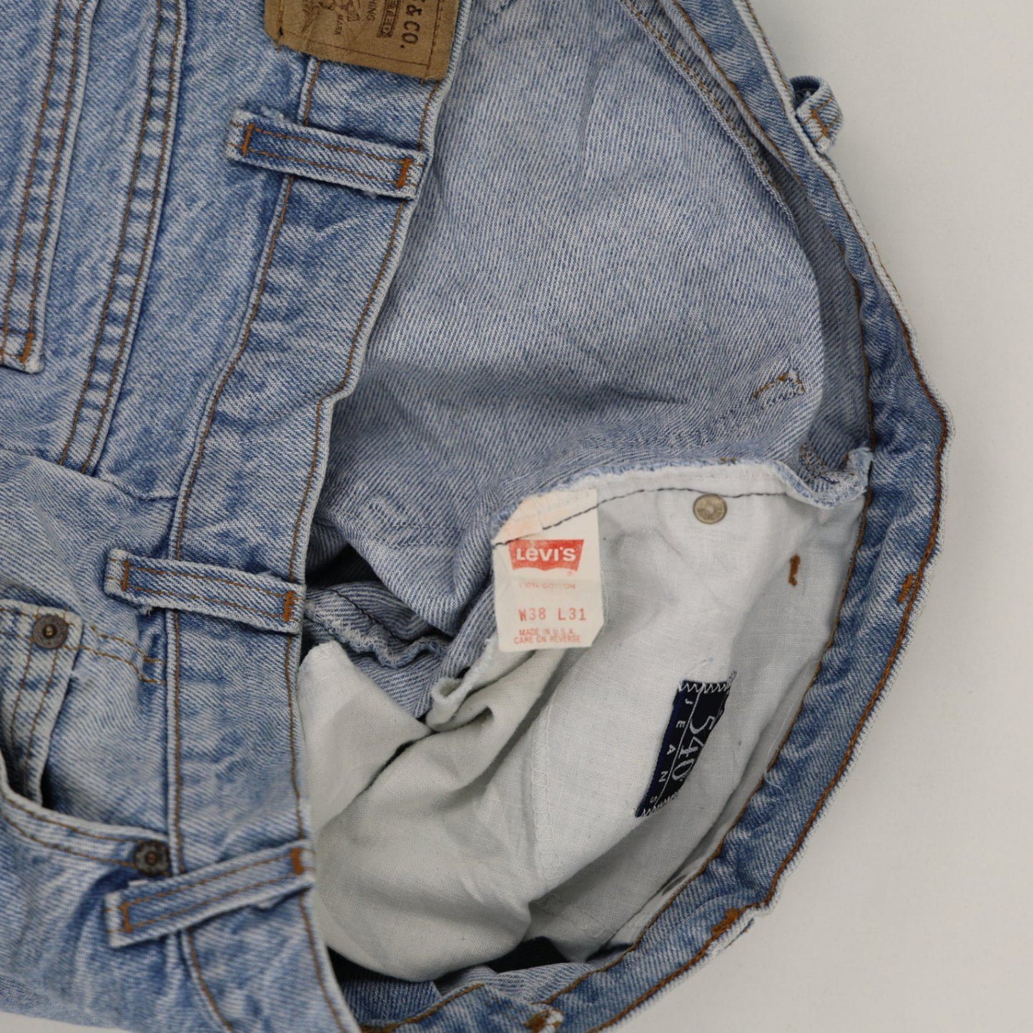Levi's 540 Relaxed Fit Jeans Light Blue W38 L31 100% Cotton Vintage