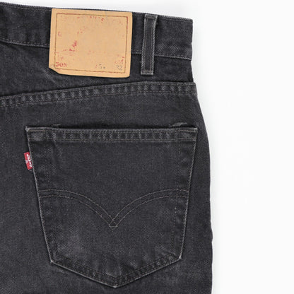 Levi's 505 Regular Fit Straight Leg Jeans Washed Black W34 L32 100 Percent Cotton Vintage