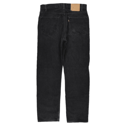 Levi's 505 Regular Fit Straight Leg Jeans Washed Black W34 L32 100 Percent Cotton Vintage