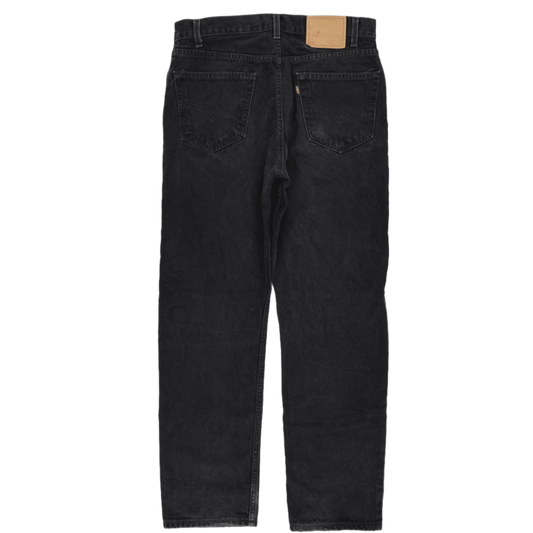 Levi's 505 Regular Fit Straight Leg Jeans Washed Black W34 L32 100 Percent Cotton Vintage