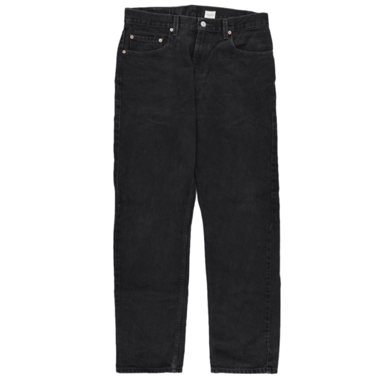 Levi's 505 Regular Fit Straight Leg Jeans Washed Black W34 L32 100 Percent Cotton Vintage