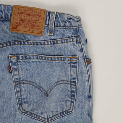 Levi's 505 Light Blue Vintage Straight Fit Jeans W34 L32 Cotton Denim