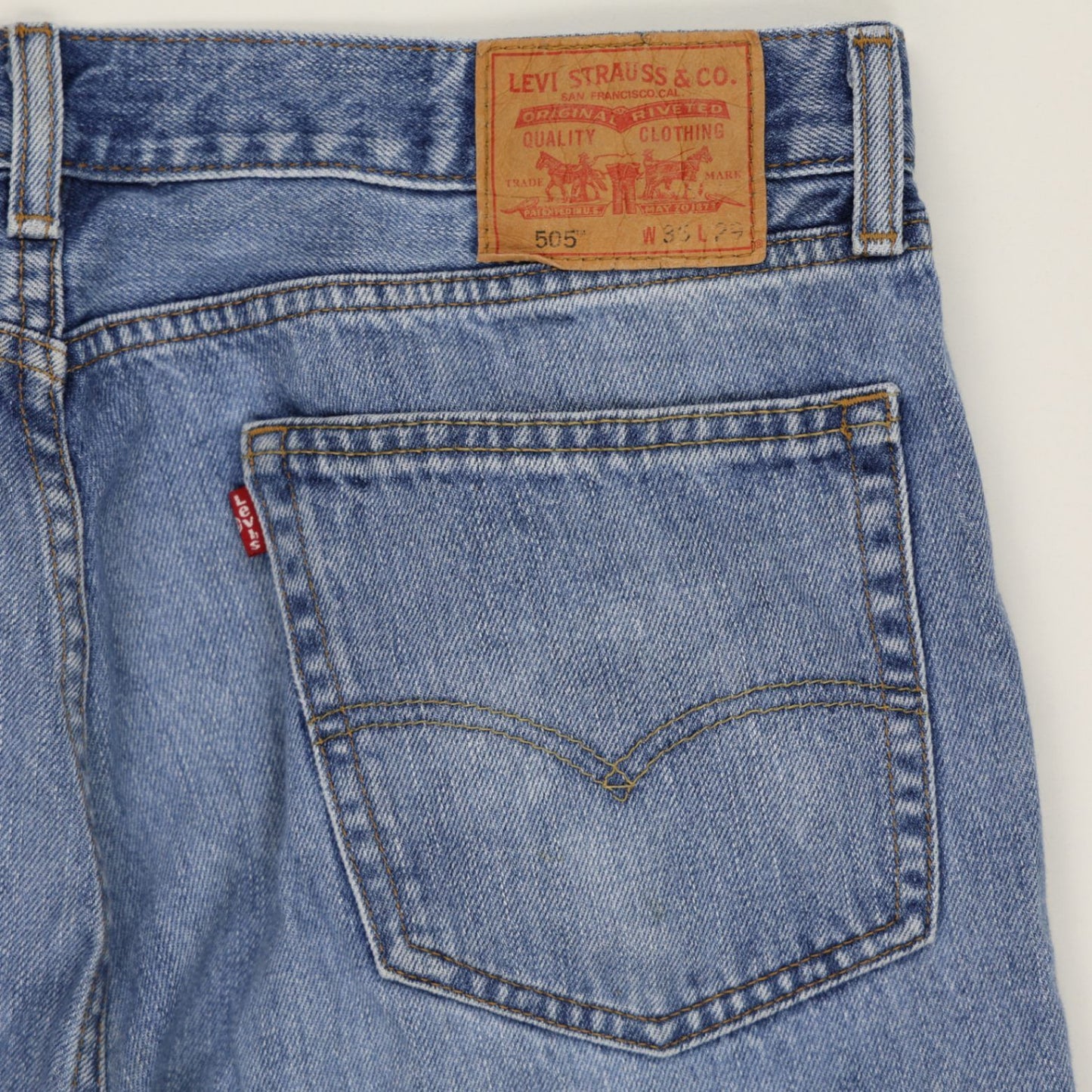 Levi's 505 Vintage Light Blue Straight Leg Jeans W31 L32 Cotton