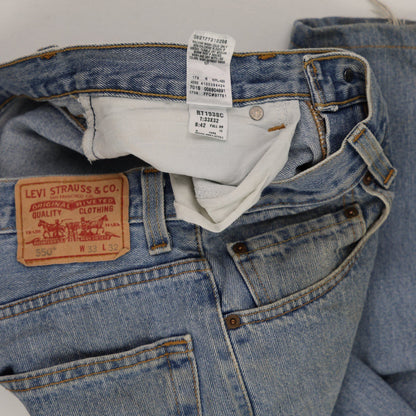 Levi's 550 Relaxed Fit Light Blue Jeans W33 L32 Cotton Denim Vintage