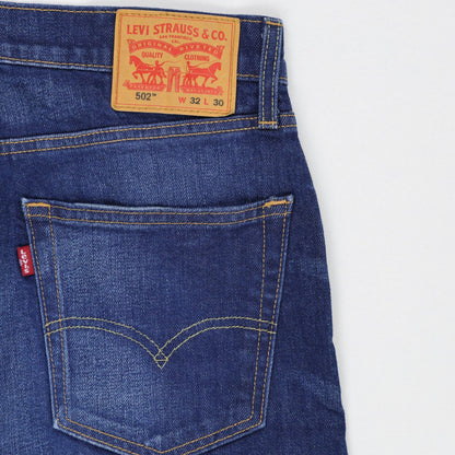 Levi's 502 Taper Fit Blue Denim Jeans W32 L30 Cotton Men's Clothing