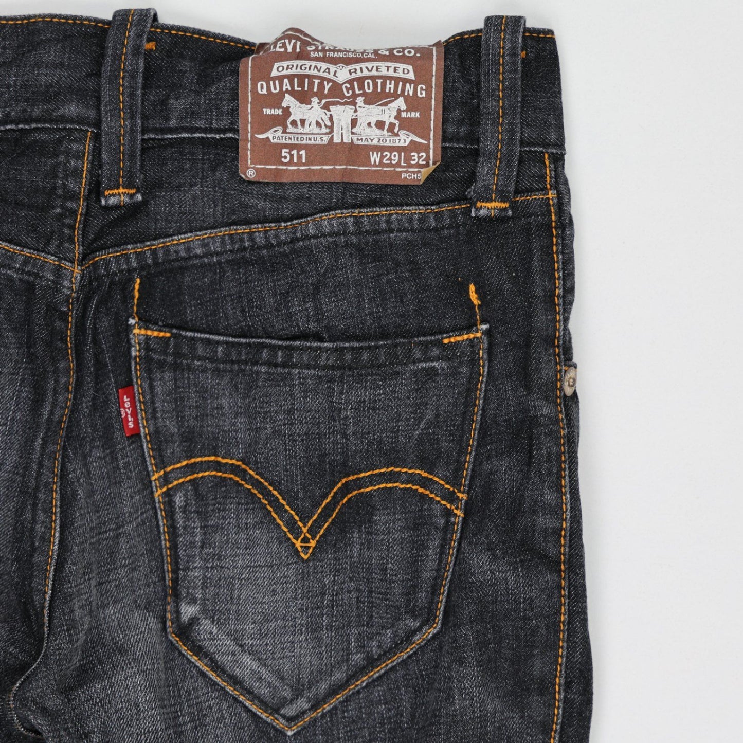 Levi's 511 Slim Fit Jeans Black 29W 32L Cotton Blend