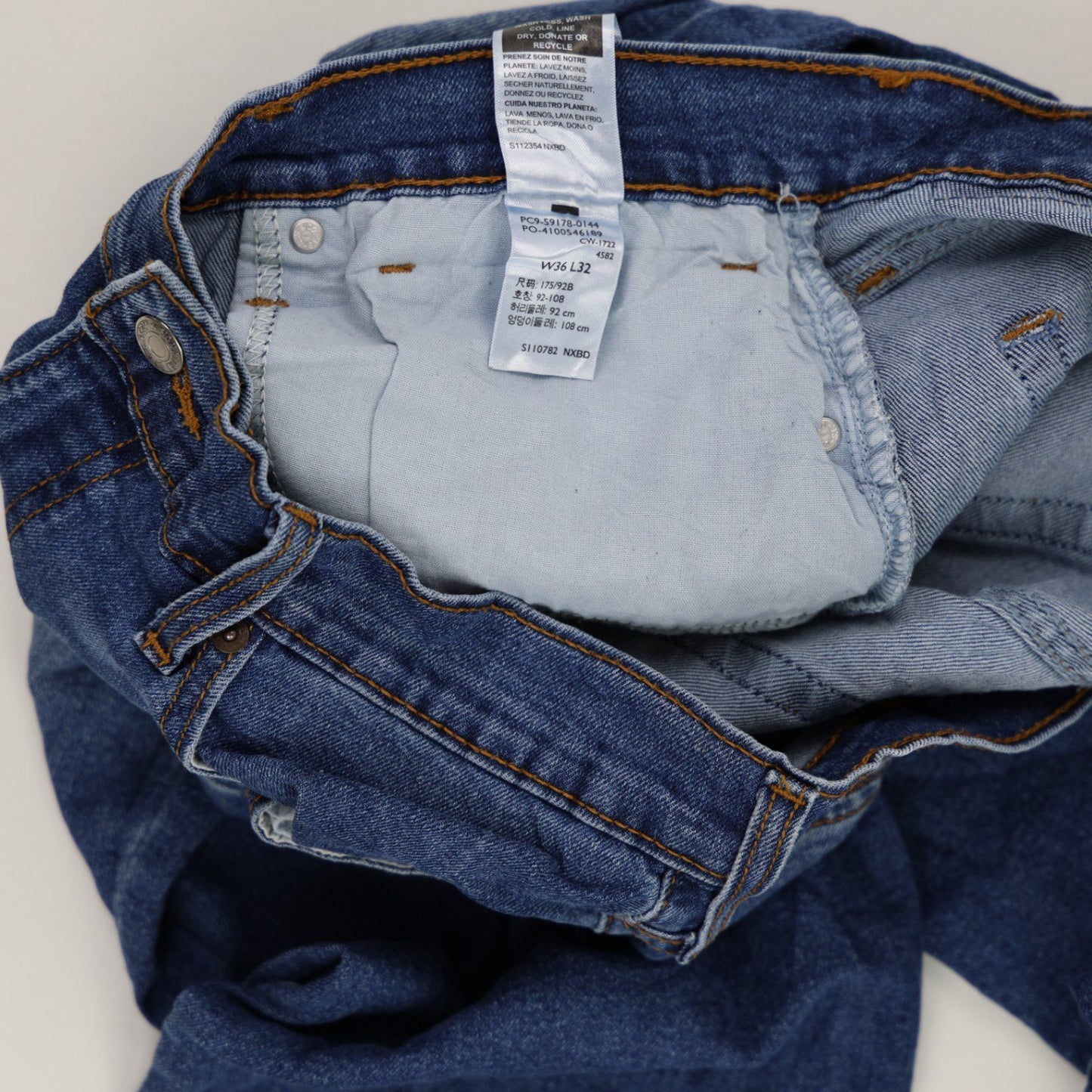 Levi Strauss Signature Men's Blue Regular Fit Jeans W36 L32 Cotton Blend Denim