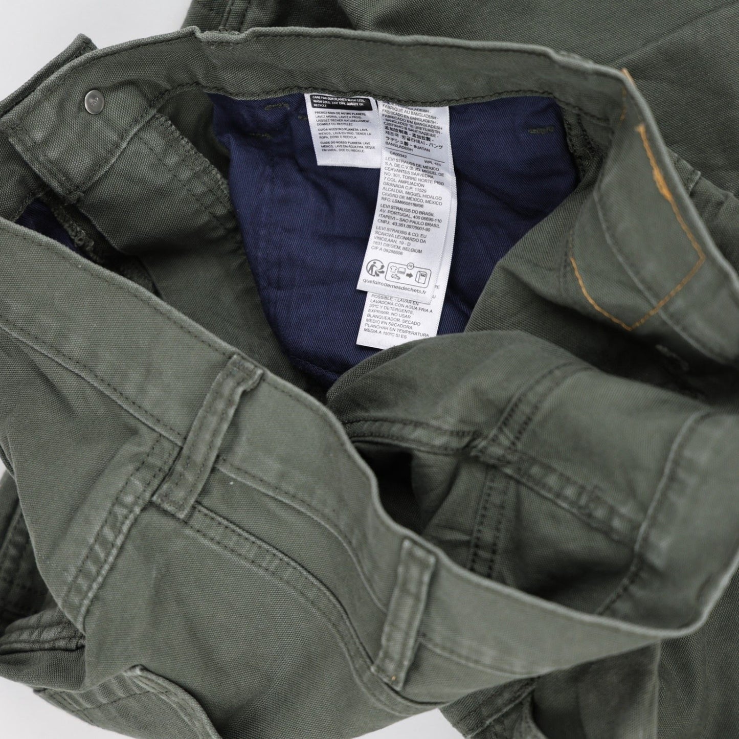 Levi's Workwear Jeans Olive Green W34 L32 Cotton Men's Trousers