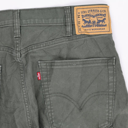 Levi's Workwear Jeans Olive Green W34 L32 Cotton Men's Trousers