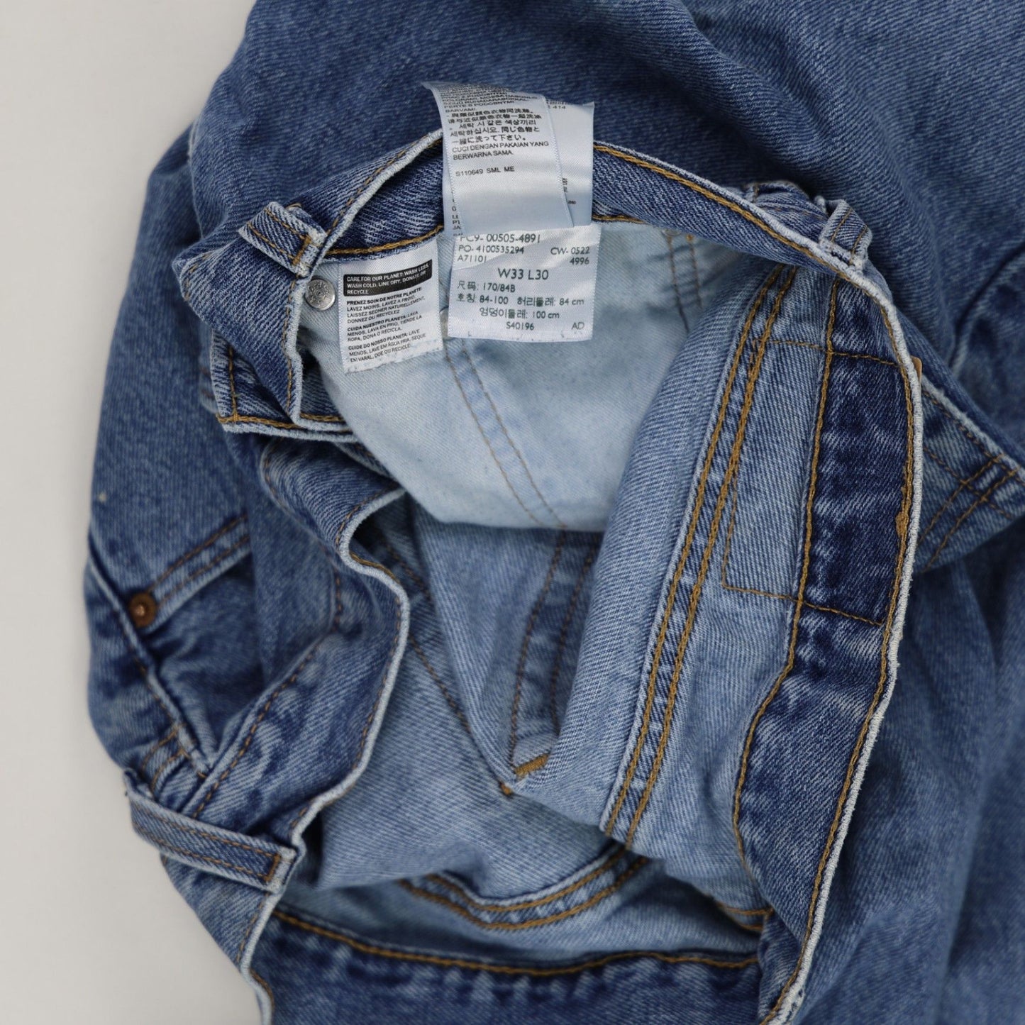 Levi's 505 Regular Fit Blue Denim Jeans W33 L30 Cotton Vintage