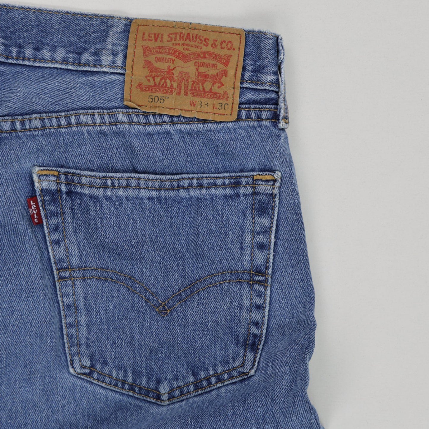 Levi's 505 Regular Fit Blue Denim Jeans W33 L30 Cotton Vintage
