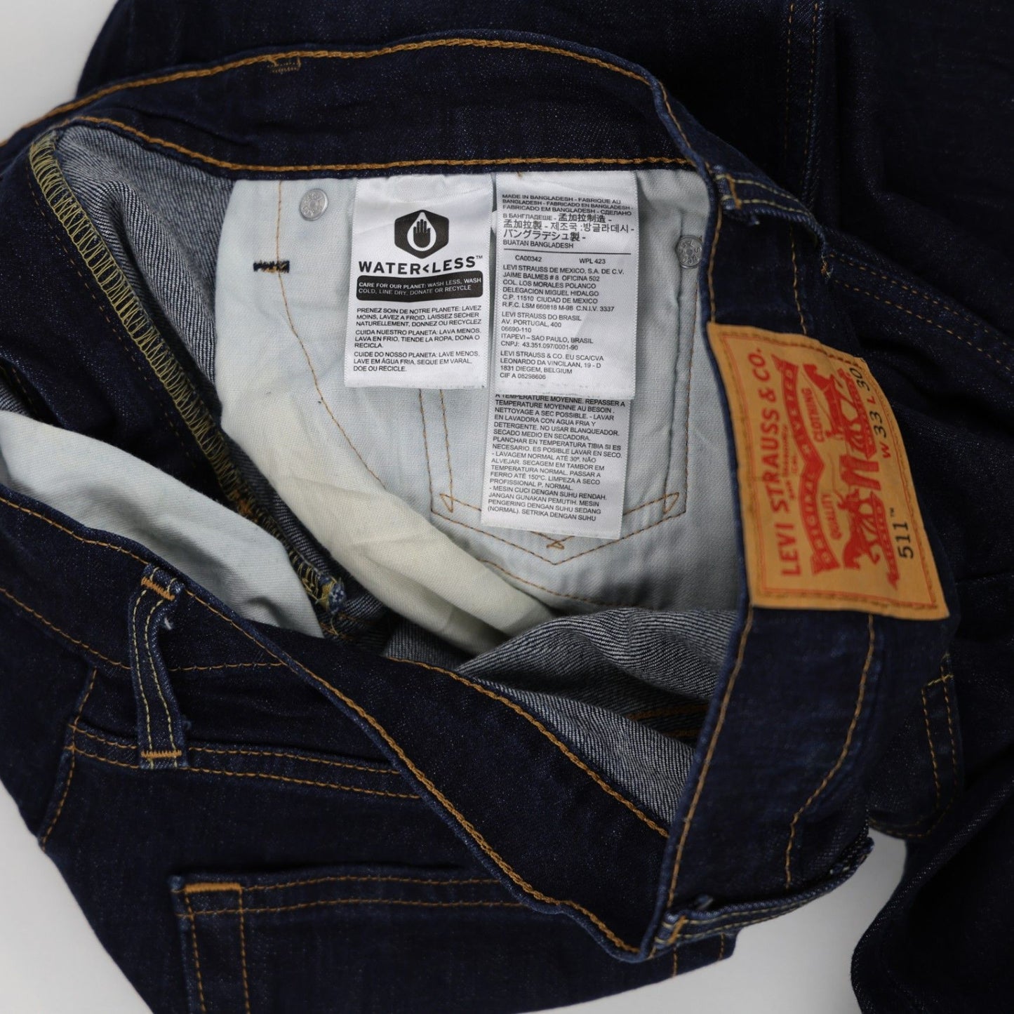 Levi's 511 Slim Fit Jeans Dark Blue W33 L30 99 Cotton 1 Elastane