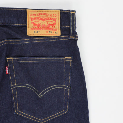 Levi's 511 Slim Fit Men's Jeans Indigo Blue W33 L32 Cotton