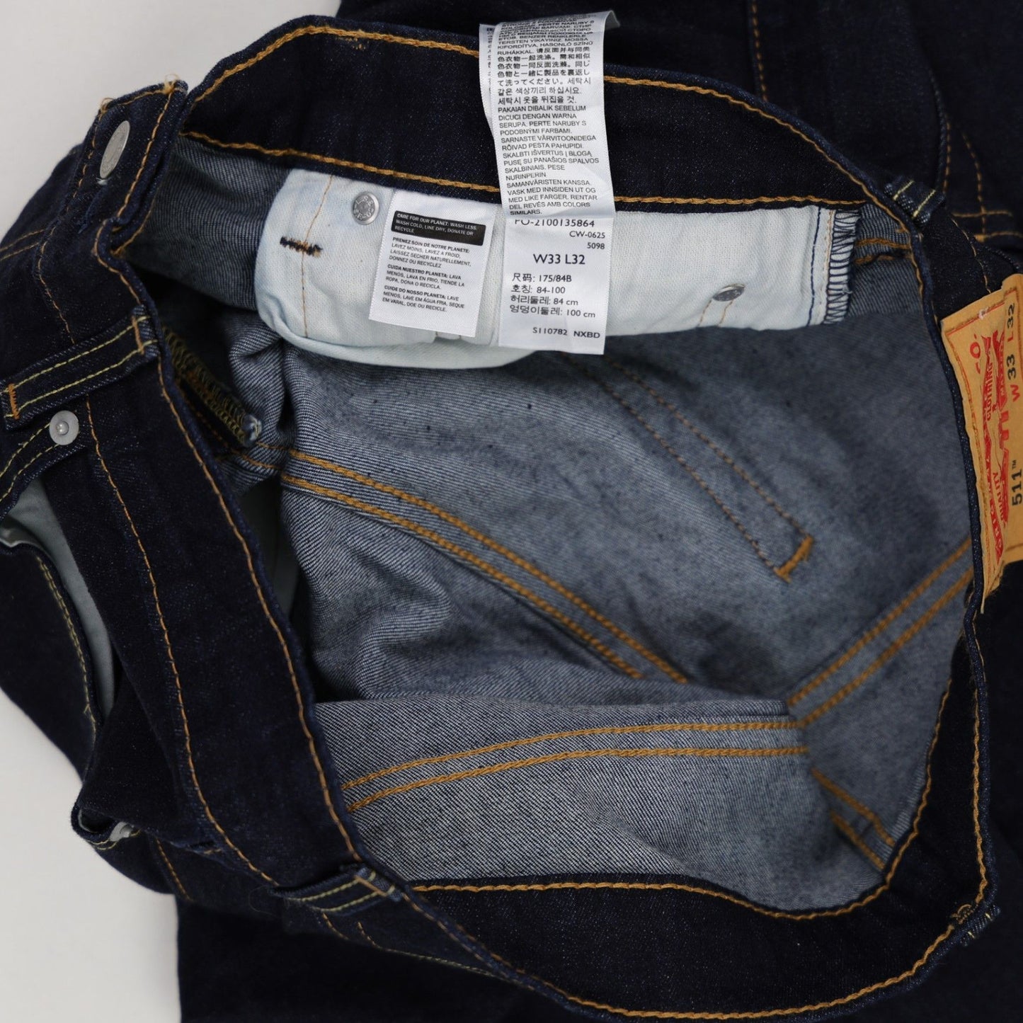 Levi's 511 Slim Fit Men's Jeans Indigo Blue W33 L32 Cotton