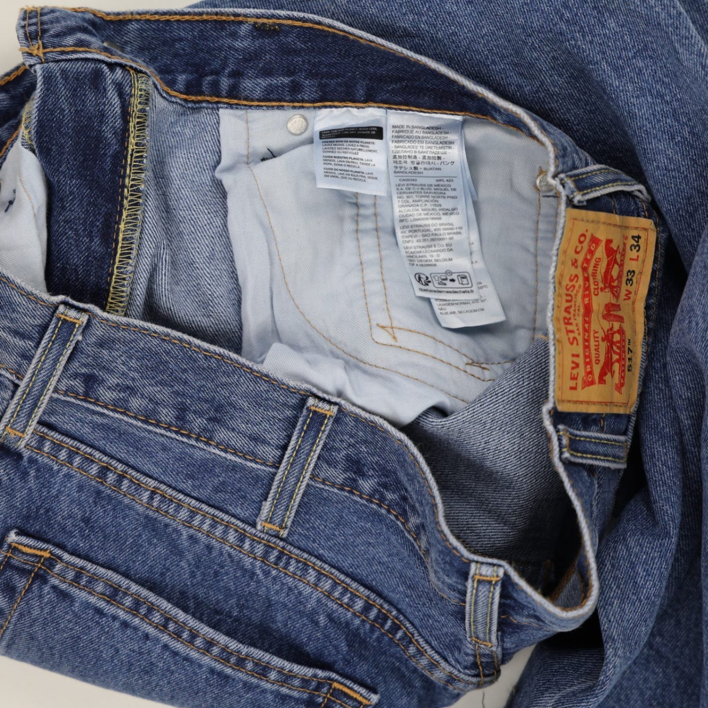 Levi's 517 Bootcut Jeans Blue W33 L34 100 Cotton Vintage Men's