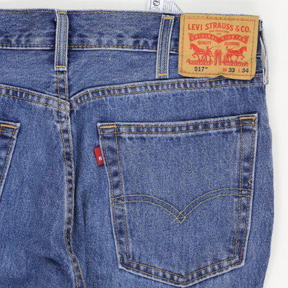 Levi's 517 Bootcut Jeans Blue W33 L34 100 Cotton Vintage Men's
