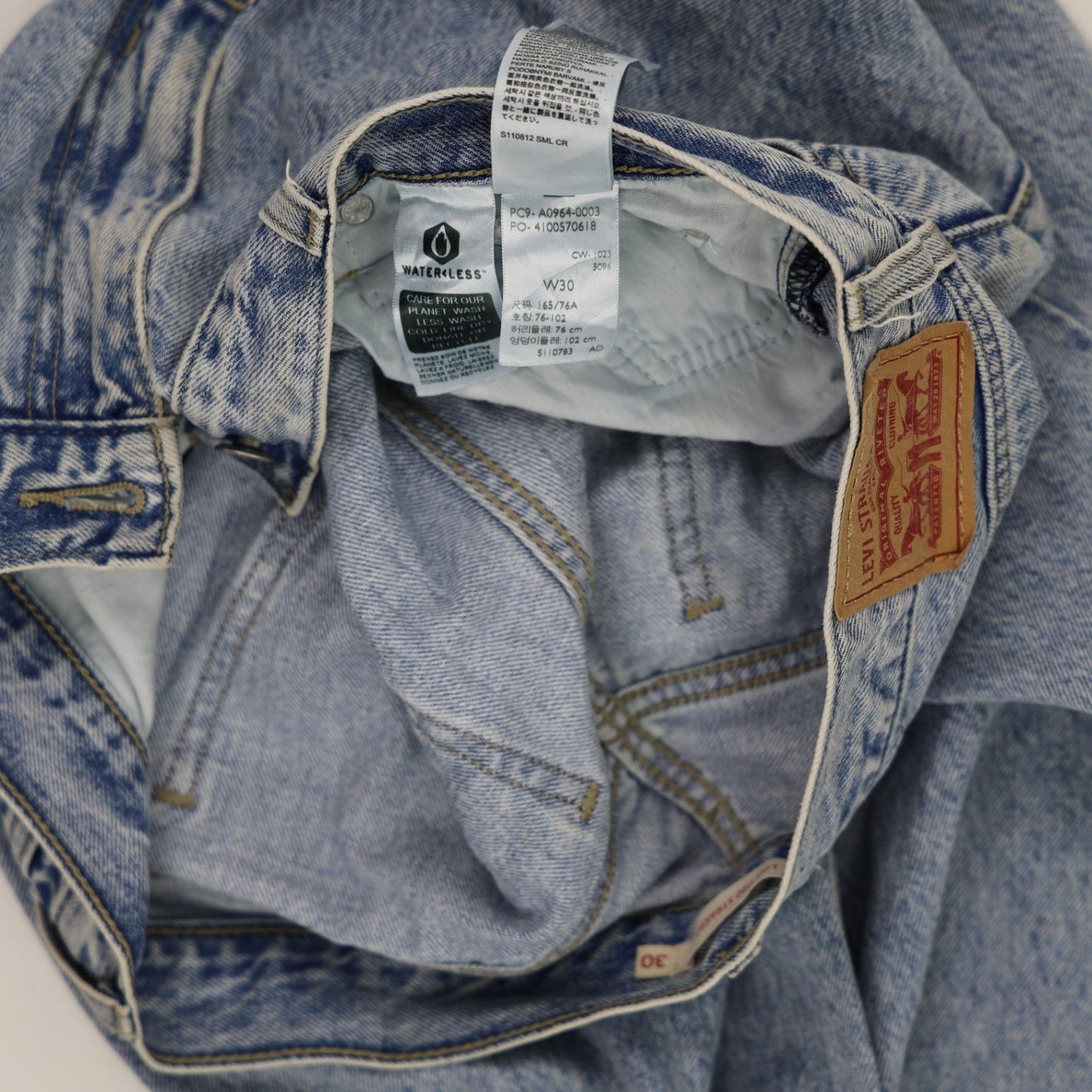 Levi's 501 Light Blue Vintage Straight Leg Jeans W30 L32 Cotton