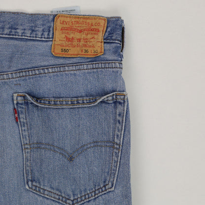 Levi's 550 Relaxed Fit Vintage Blue Jeans 36W 30L Cotton
