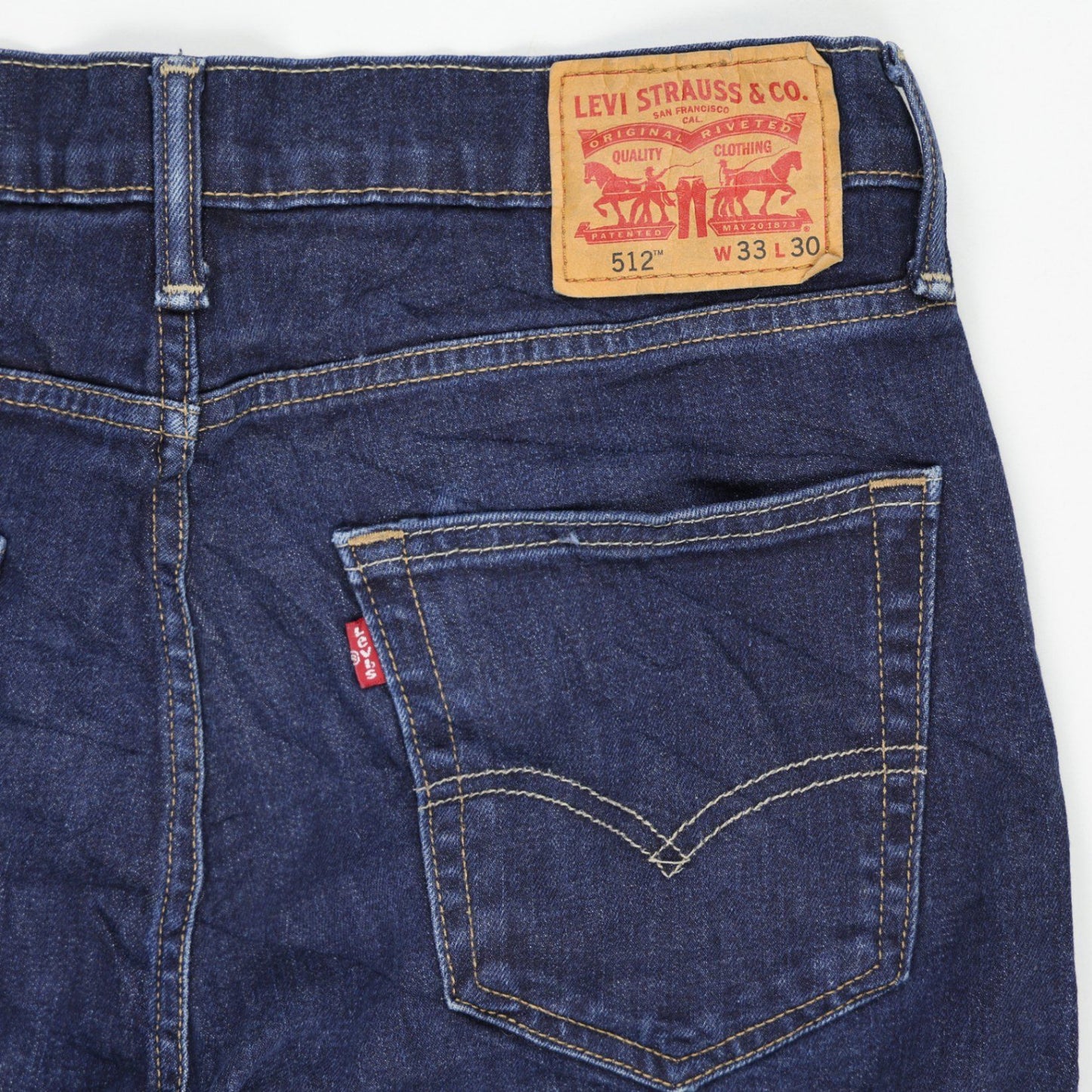 Levi's 512 Slim Tapered Fit Jeans Dark Blue W33 L30 Cotton