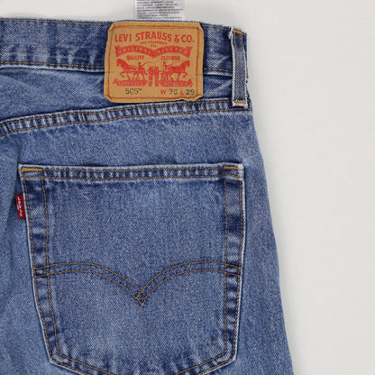 Levi's 505 Regular Fit Blue Denim Jeans W33 L29 100% Cotton Vintage Style