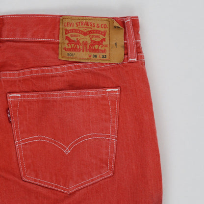 Levi's 501 Vintage Orange Straight Leg Jeans W36 L32 Cotton