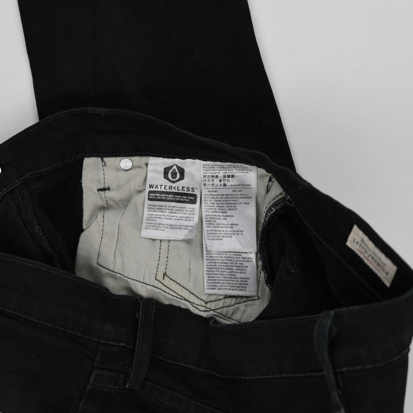Levi's 511 Slim Fit Jeans Black 33x32 Cotton Stretch Denim