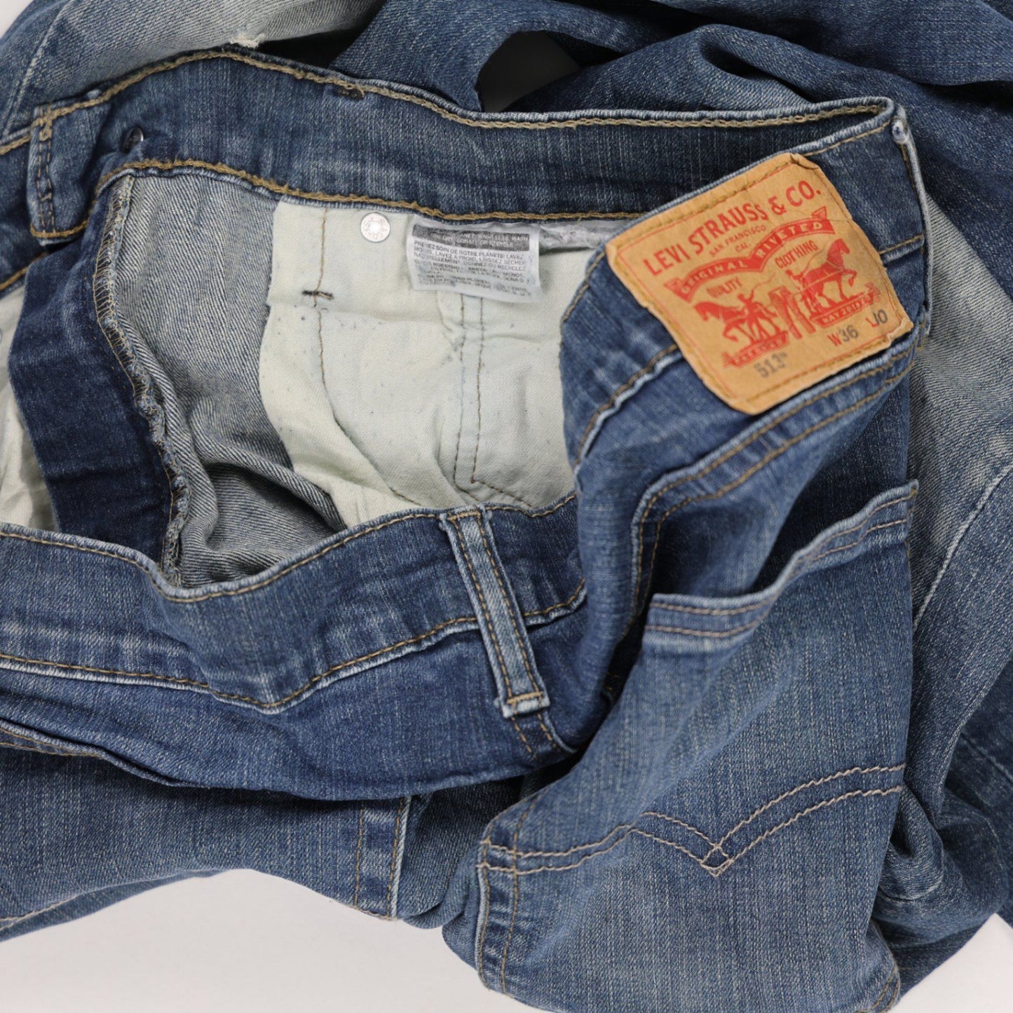Levi's 512 Slim Taper Blue Denim Jeans W36 L30 Cotton