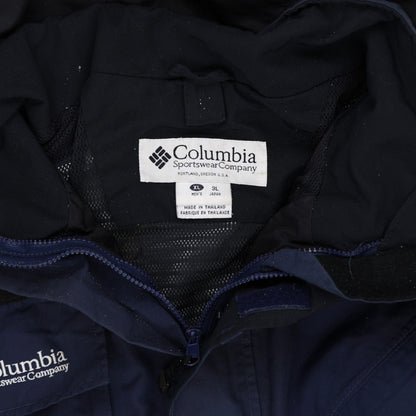 Columbia XL Blue Hooded Outdoor Jacket Polyester Blend Vintage