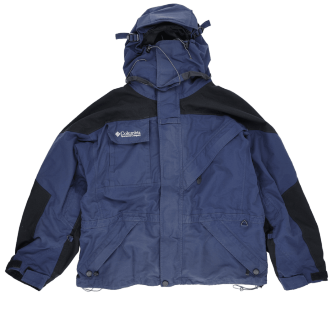 Columbia XL Blue Hooded Outdoor Jacket Polyester Blend Vintage