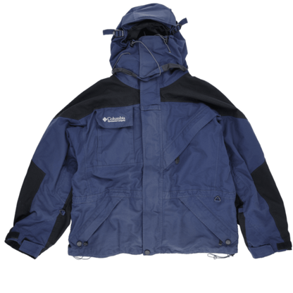 Columbia XL Blue Hooded Outdoor Jacket Polyester Blend Vintage