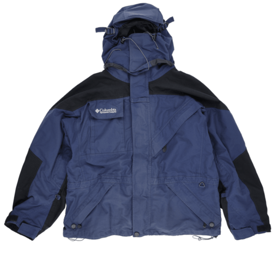Columbia XL Blue Hooded Outdoor Jacket Polyester Blend Vintage