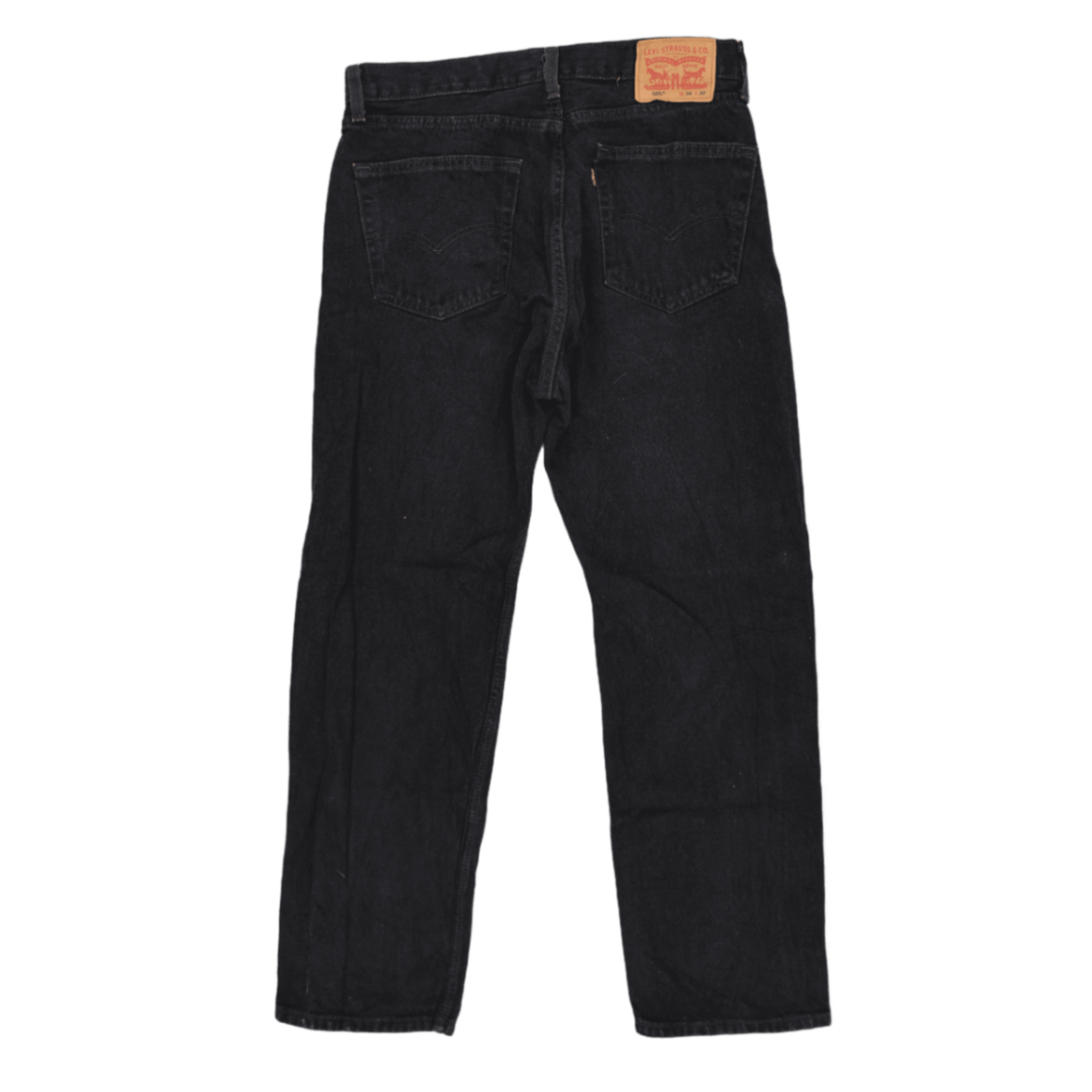 Levi's 505 Black Straight Fit Jeans W34 L30 Cotton Denim Vintage