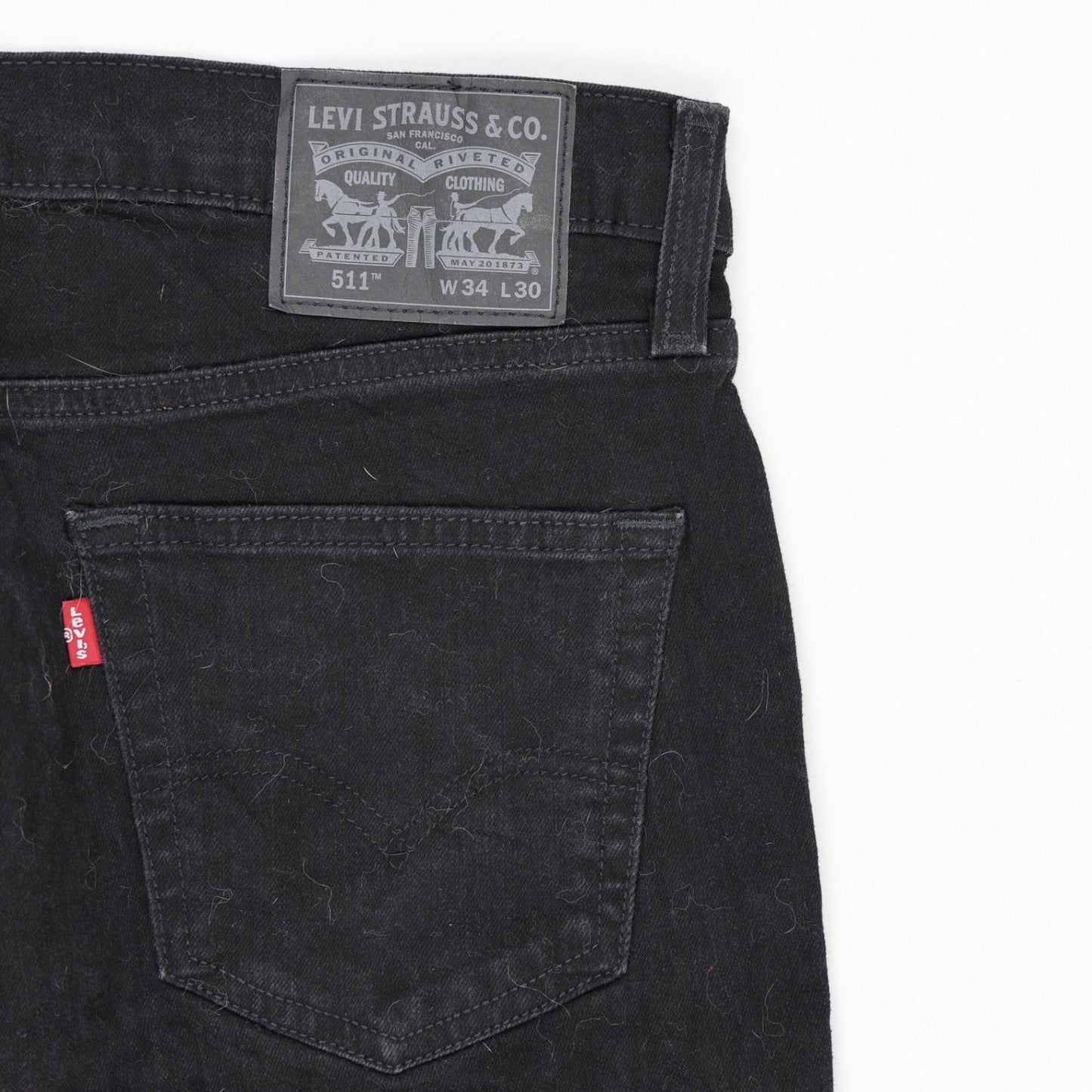 Levi's 511 Slim Fit Black Jeans W34 L30 Cotton Blend Mens Trousers