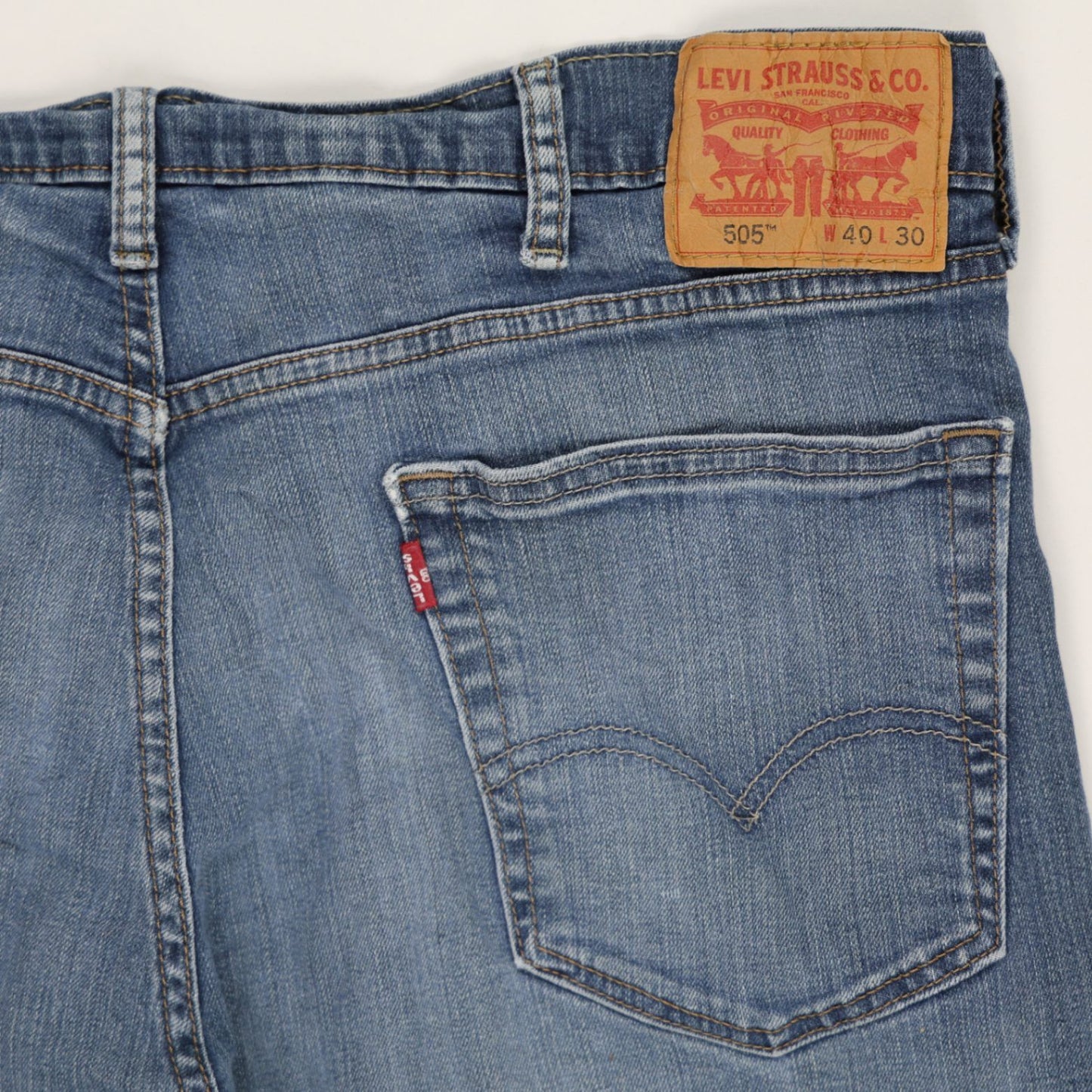 Levi's 505 Regular Fit Blue Denim Jeans W40 L30 Cotton Blend Straight Leg Vintage