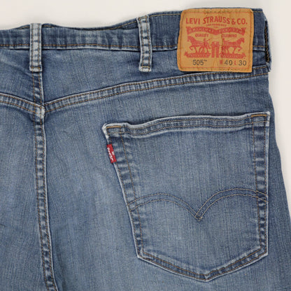 Levi's 505 Regular Fit Blue Denim Jeans W40 L30 Cotton Blend Straight Leg Vintage