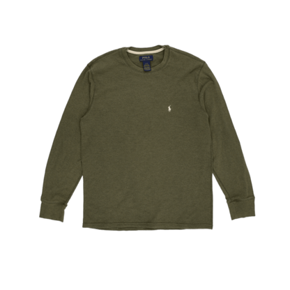 Polo Ralph Lauren Olive Crew Neck Casual Sweatshirt Size L Cotton Polyester Blend