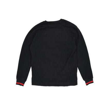 Polo Ralph Lauren Black Crew Neck Sweatshirt Size L 50 Cotton 50 Polyester