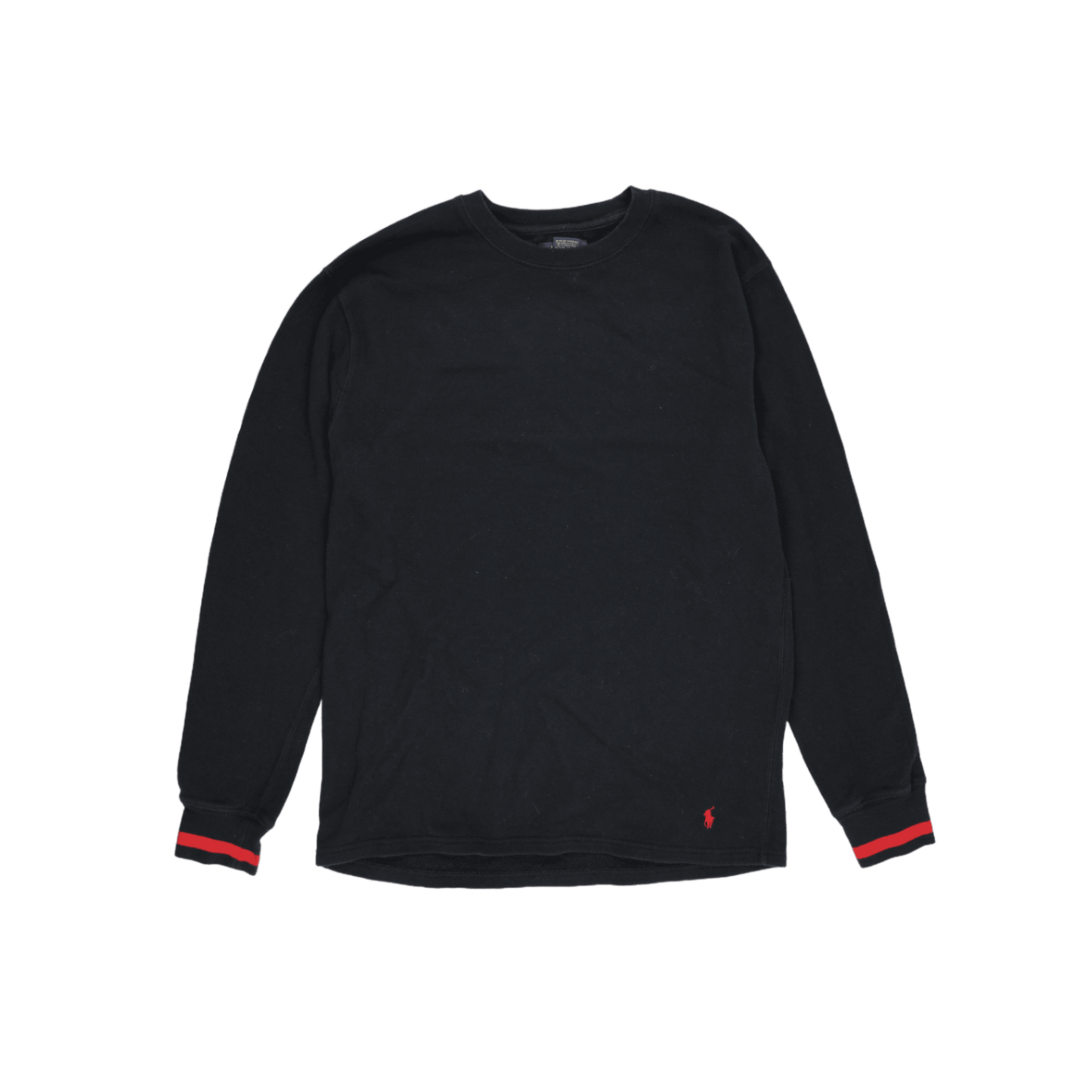 Polo Ralph Lauren Black Crew Neck Sweatshirt Size L 50 Cotton 50 Polyester