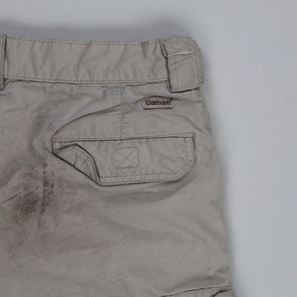 Carhartt Mens Beige Cargo Shorts 34 Inseam Cotton Size 34