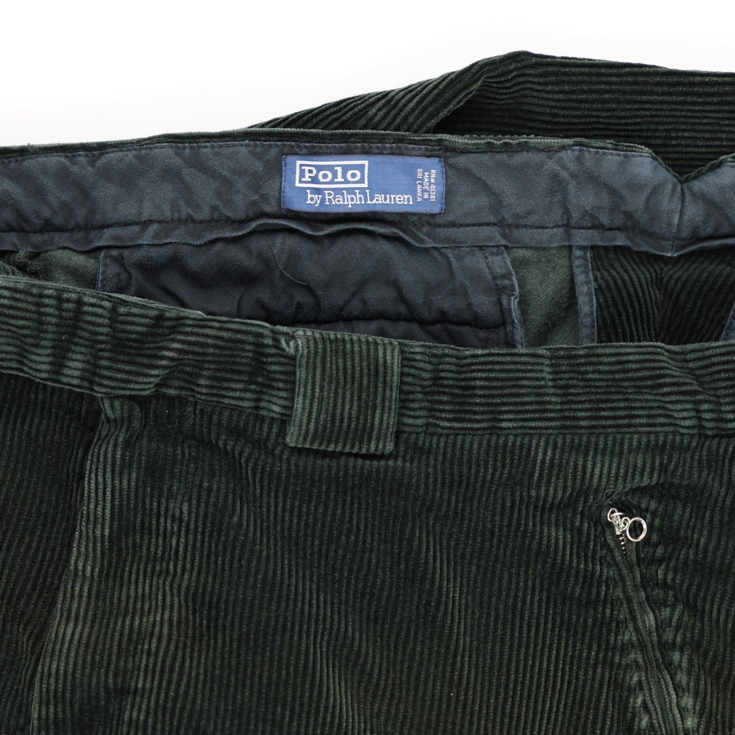 Polo Ralph Lauren Vintage Dark Green Corduroy Cargo Trousers 36W Large