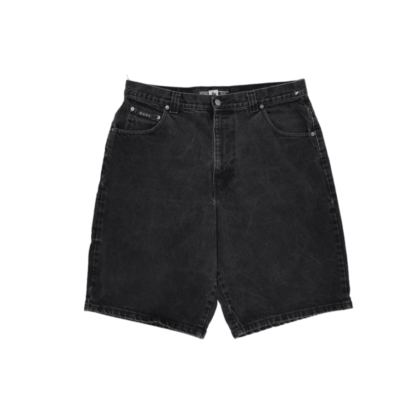Beverly Hills Polo Club Black Denim Shorts 34 Inch Cotton Vintage