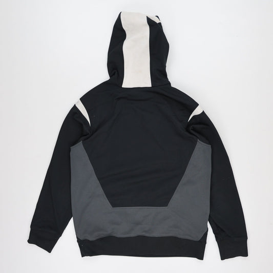 Nike Black Grey Pullover Hoodie Men's Medium Cotton Polyester Blend with Red Logo