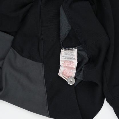 Nike Black Grey Pullover Hoodie Men's Medium Cotton Polyester Blend with Red Logo