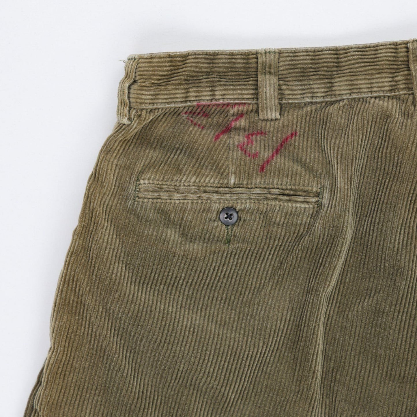 Polo Ralph Lauren Olive Corduroy Trousers 30x29 100% Cotton Vintage Mens