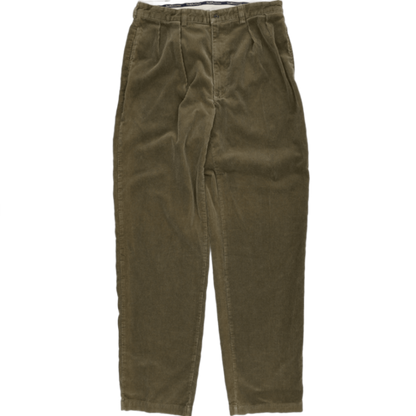 Polo Ralph Lauren Olive Corduroy Trousers 30x29 100% Cotton Vintage Mens