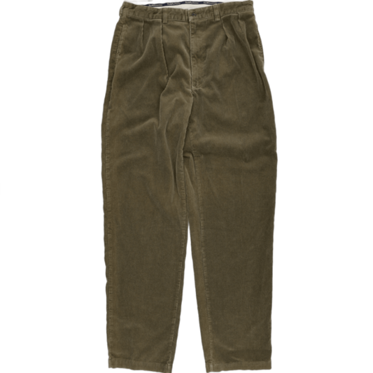 Polo Ralph Lauren Olive Corduroy Trousers 30x29 100% Cotton Vintage Mens