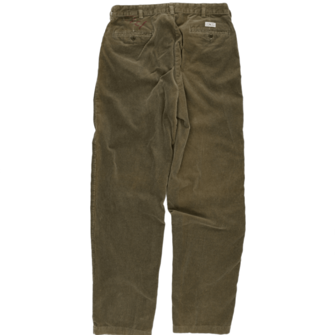 Polo Ralph Lauren Olive Corduroy Trousers 30x29 100% Cotton Vintage Mens