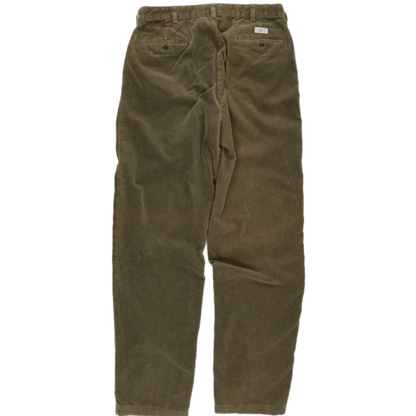 Polo Ralph Lauren Olive Corduroy Trousers 30x29 100% Cotton Vintage Mens